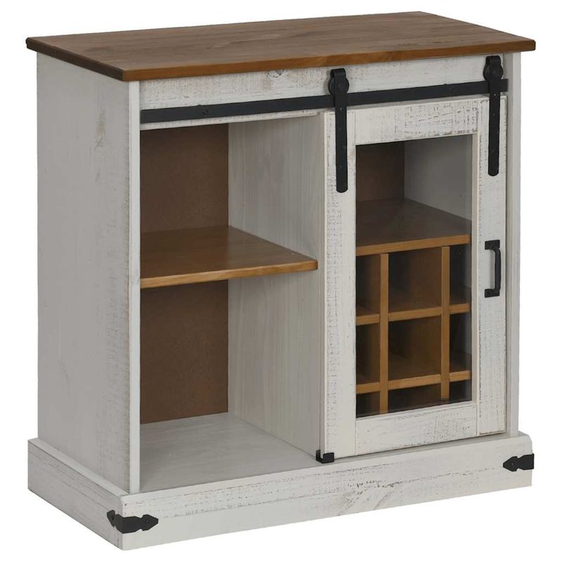 Casa si Gradina - Mobilier - Comode si corpuri - Comode - Bufeta HALDEN cu usa glisanta alb 80x40x80 cm lemn masiv - Infinity.ro