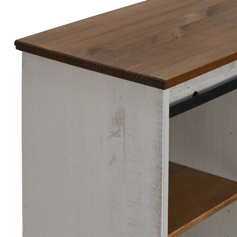 Casa si Gradina - Mobilier - Comode si corpuri - Comode - Bufeta HALDEN cu usa glisanta alb 80x40x80 cm lemn masiv - Infinity.ro