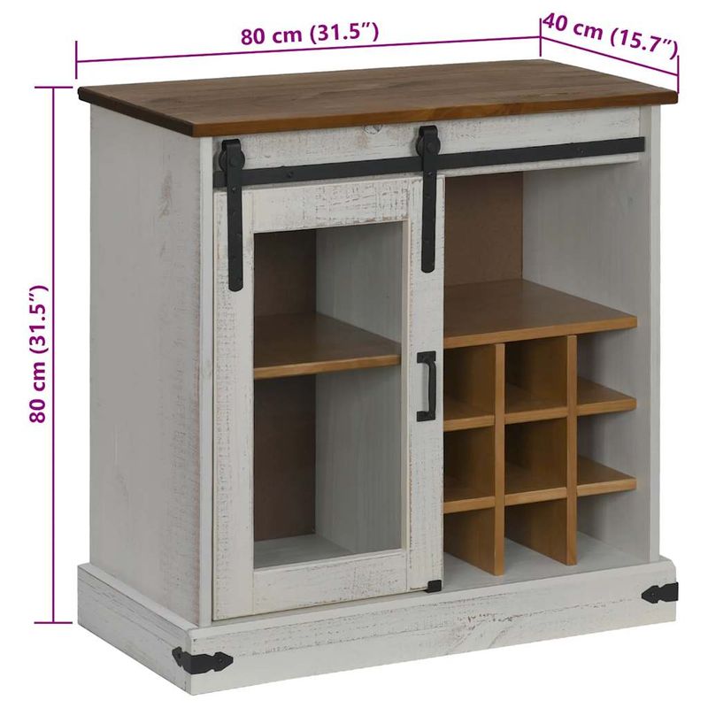 Casa si Gradina - Mobilier - Comode si corpuri - Comode - Bufeta HALDEN cu usa glisanta alb 80x40x80 cm lemn masiv - Infinity.ro