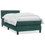 Casa si Gradina - Mobilier - Paturi si accesorii - Paturi - Pat box spring cu saltea, verde inchis, 80x220 cm, catifea - Infinity.ro