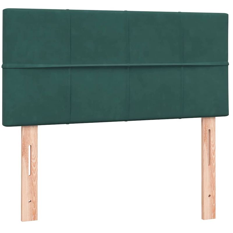 Casa si Gradina - Mobilier - Paturi si accesorii - Paturi - Pat box spring cu saltea, verde inchis, 80x220 cm, catifea - Infinity.ro