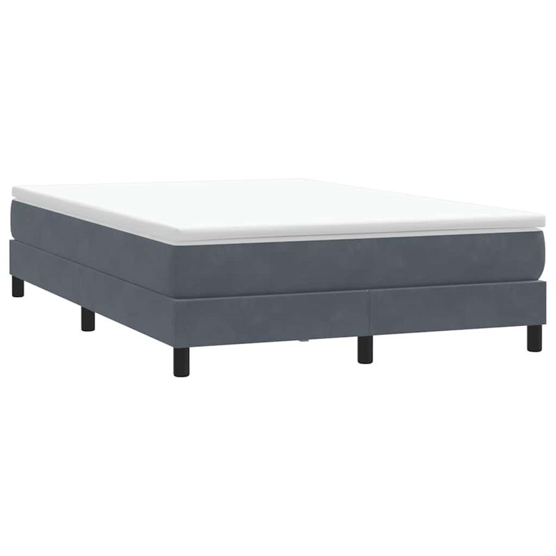 Casa si Gradina - Mobilier - Paturi si accesorii - Paturi - Pat cu arcuri fara saltea Gri inchis 140x210 cm catifea - Infinity.ro
