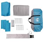 Sport si Outdoor - Camping - Corturi camping - Cort de camping cu dom veranda pentru 5 persoane, impermeabil, albastru - Infinity.ro