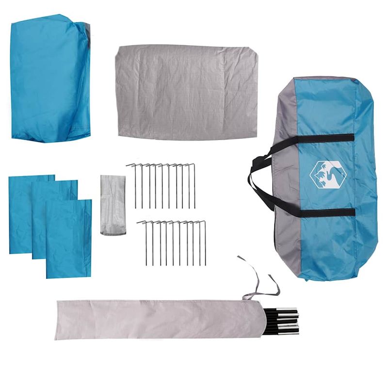 Sport si Outdoor - Camping - Corturi camping - Cort de camping cu dom veranda pentru 5 persoane, impermeabil, albastru - Infinity.ro
