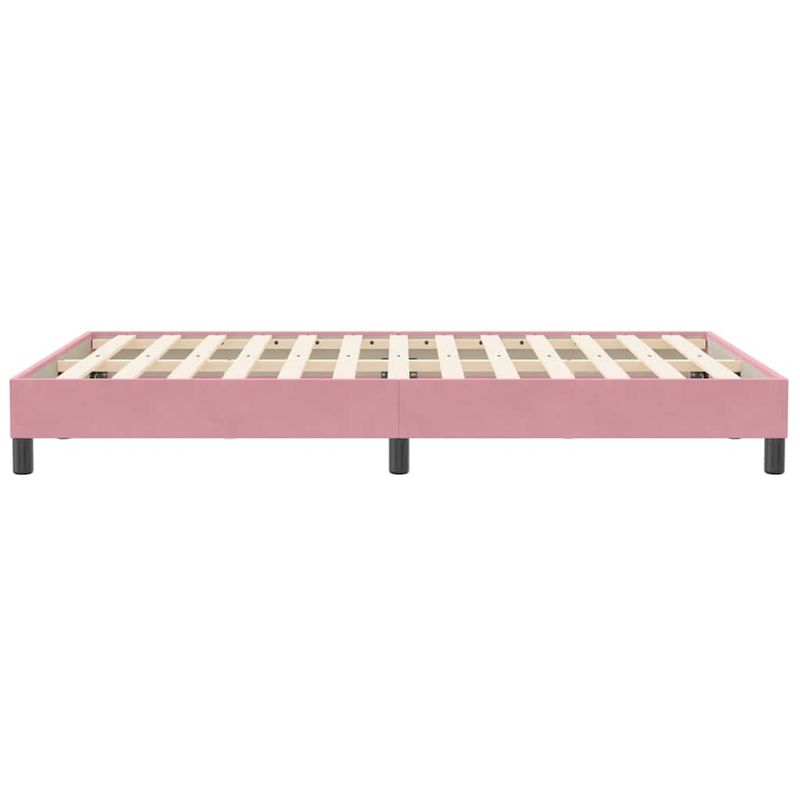 Casa si Gradina - Mobilier - Paturi si accesorii - Paturi - Pat cu arcuri fara saltea roz 120x210 cm catifea - Infinity.ro