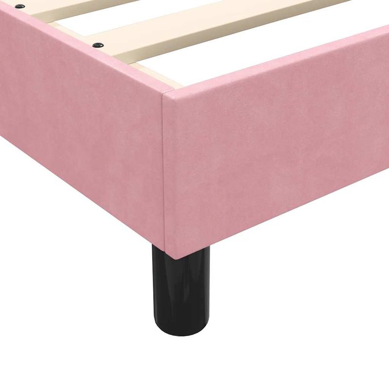 Casa si Gradina - Mobilier - Paturi si accesorii - Paturi - Pat cu arcuri fara saltea roz 120x210 cm catifea - Infinity.ro