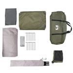 Sport si Outdoor - Camping - Corturi camping - Cort familie tunel pentru 6 persoane verde masliniu impermeabil - Infinity.ro