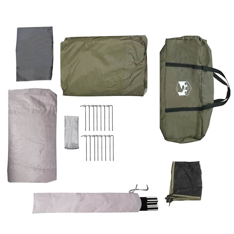 Sport si Outdoor - Camping - Corturi camping - Cort familie tunel pentru 6 persoane verde masliniu impermeabil - Infinity.ro