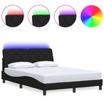 Casa si Gradina - Mobilier - Paturi si accesorii - Paturi - Cadru de pat cu LED fara saltea Negru 140x190 cm Material - Infinity.ro