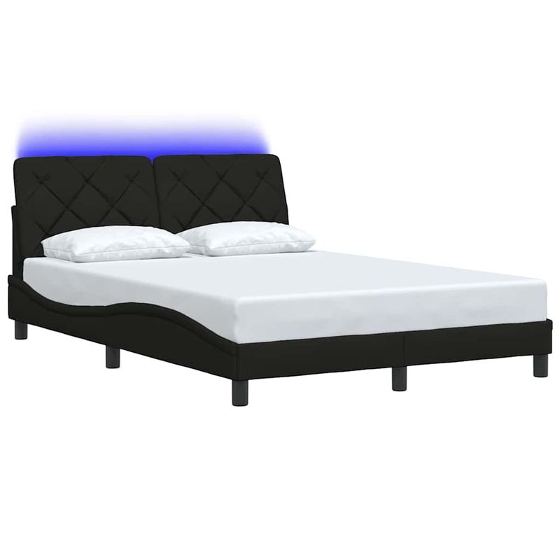 Casa si Gradina - Mobilier - Paturi si accesorii - Paturi - Cadru de pat cu LED fara saltea Negru 140x190 cm Material - Infinity.ro