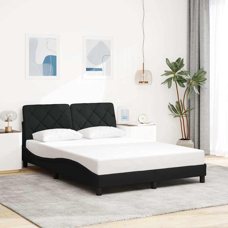Casa si Gradina - Mobilier - Paturi si accesorii - Paturi - Cadru de pat cu LED fara saltea Negru 140x190 cm Material - Infinity.ro