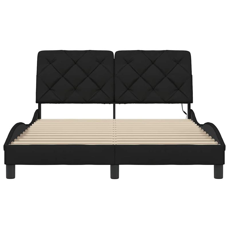 Casa si Gradina - Mobilier - Paturi si accesorii - Paturi - Cadru de pat cu LED fara saltea Negru 140x190 cm Material - Infinity.ro