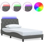 Casa si Gradina - Mobilier - Paturi si accesorii - Paturi - Cadru de pat cu LED fara saltea tesatura gri inchis 100x200 cm - Infinity.ro