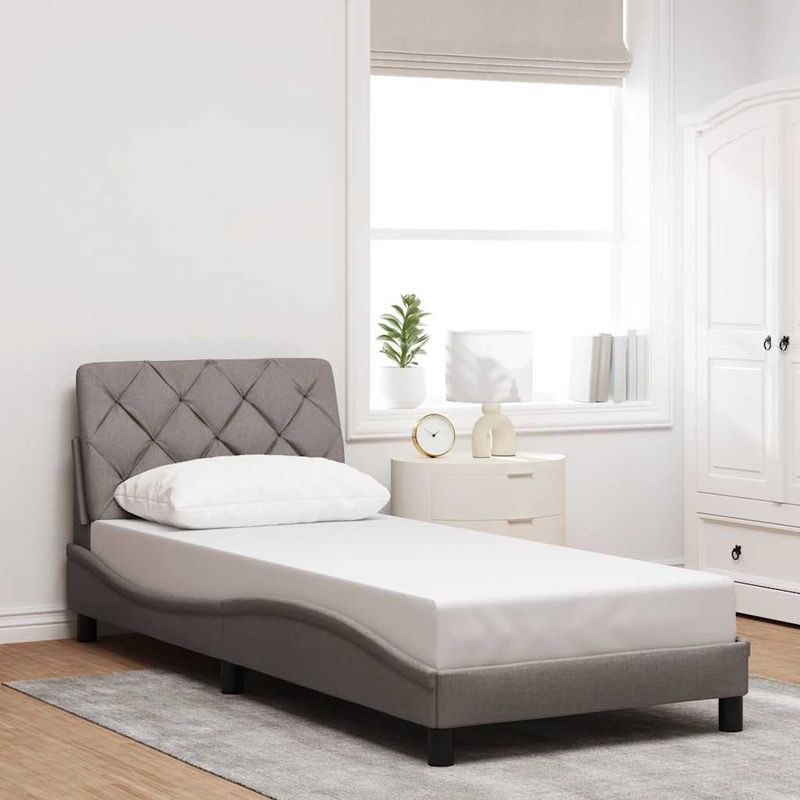 Casa si Gradina - Mobilier - Paturi si accesorii - Paturi - Cadru de pat cu LED fara saltea Taupe 90x200 cm Material - Infinity.ro