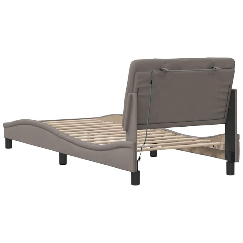 Casa si Gradina - Mobilier - Paturi si accesorii - Paturi - Cadru de pat cu LED fara saltea Taupe 90x200 cm Material - Infinity.ro