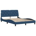 Casa si Gradina - Mobilier - Paturi si accesorii - Paturi - Cadru de pat fara saltea, albastru, 140x200 cm, textil - Infinity.ro