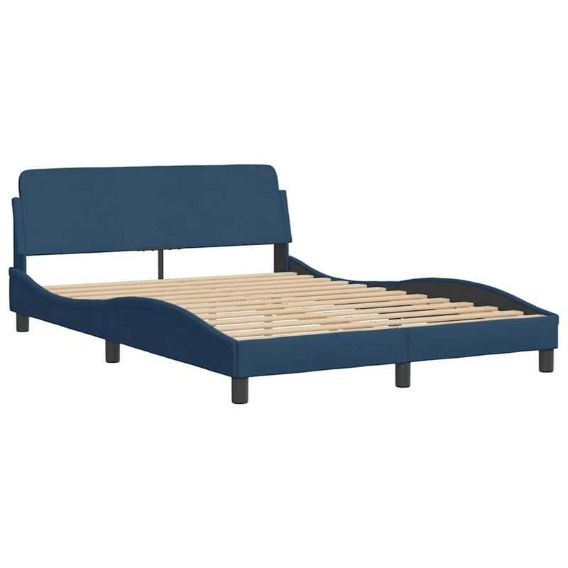 Casa si Gradina - Mobilier - Paturi si accesorii - Paturi - Cadru de pat fara saltea, albastru, 140x200 cm, textil - Infinity.ro