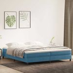 Casa si Gradina - Mobilier - Paturi si accesorii - Paturi - Pat cu arcuri fara saltea Albastru inchis 200x210 cm catifea - Infinity.ro