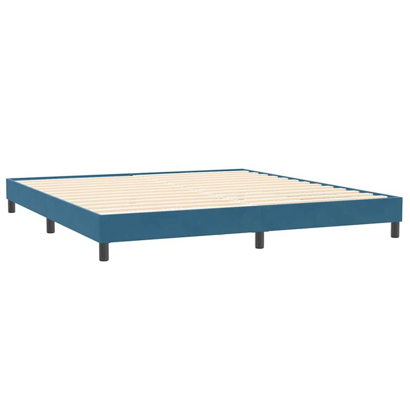 Casa si Gradina - Mobilier - Paturi si accesorii - Paturi - Pat cu arcuri fara saltea Albastru inchis 200x210 cm catifea - Infinity.ro