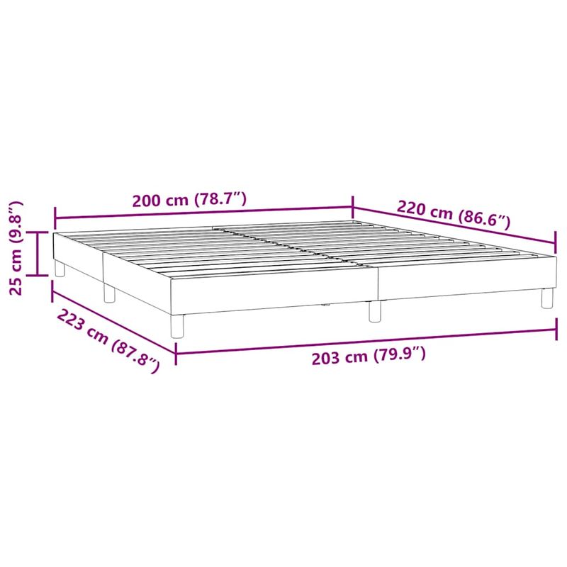Casa si Gradina - Mobilier - Paturi si accesorii - Paturi - Pat cu arcuri fara saltea Albastru inchis 200x210 cm catifea - Infinity.ro