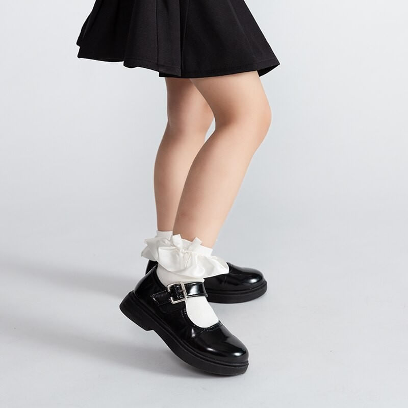 Fashion, accesorii si bijuterii - Copii - Lenjerie si pijamale copii - Sosete si dresuri copii - Sosete cu volan si fundita Drool (Culoare: Bleumarine, Varsta: 4-6 ani) - Infinity.ro