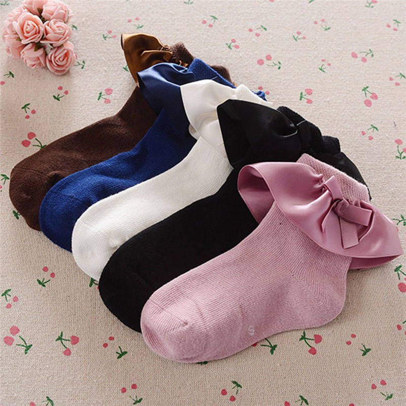 Fashion, accesorii si bijuterii - Copii - Lenjerie si pijamale copii - Sosete si dresuri copii - Sosete cu volan si fundita Drool (Culoare: Roz, Varsta: 6-8 ani) - Infinity.ro