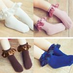 Fashion, accesorii si bijuterii - Copii - Lenjerie si pijamale copii - Sosete si dresuri copii - Sosete cu volan si fundita Drool (Culoare: Bleumarine, Varsta: 6-8 ani) - Infinity.ro