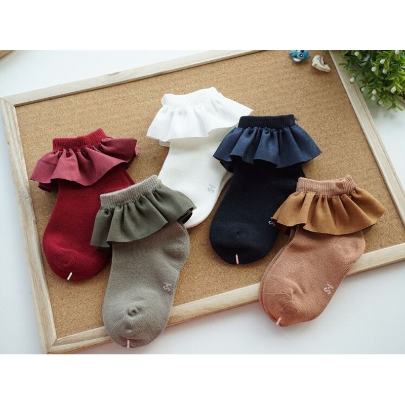 Fashion, accesorii si bijuterii - Copii - Lenjerie si pijamale copii - Sosete si dresuri copii - Sosete cu volan Drool (Culoare: Maro, Varsta: 4-6 ani) - Infinity.ro