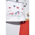 Fashion, accesorii si bijuterii - Copii - Imbracaminte copii - Treninguri si compleuri copii - Compleu 2 piese cu pisicute pentru bebelusi, Tongs baby (Culoare: Rosu, Marime: 9-12 luni) - Infinity.ro
