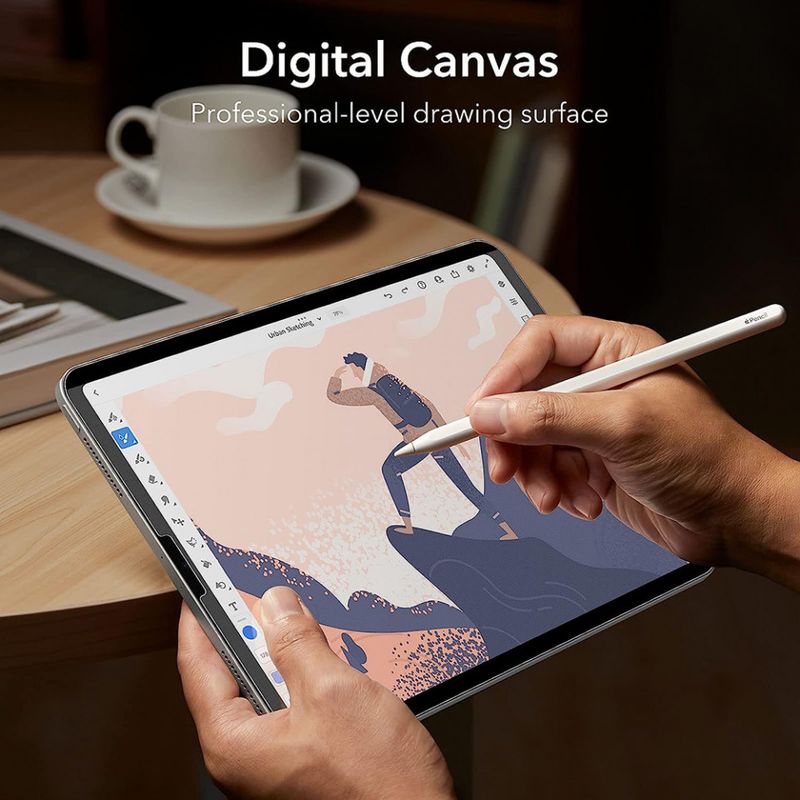 Laptop, Telefoane si Tablete - Tablete si accesorii tablete - Accesorii Tablete - Folii protectie tablete - Folie pentru iPad Air 11 (2024) - ESR Paper-Feel Magnetic - Transparent - Infinity.ro