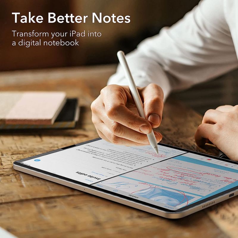 Laptop, Telefoane si Tablete - Tablete si accesorii tablete - Accesorii Tablete - Folii protectie tablete - Folie pentru iPad Air 11 (2024) - ESR Paper-Feel Magnetic - Transparent - Infinity.ro