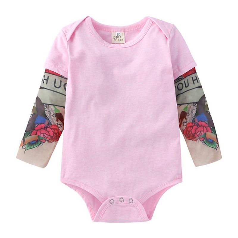 Fashion, accesorii si bijuterii - Copii - Imbracaminte copii - Body-uri copii - Body cu tatuaj Drool (Culoare: Gri, Marime: 100) - Infinity.ro
