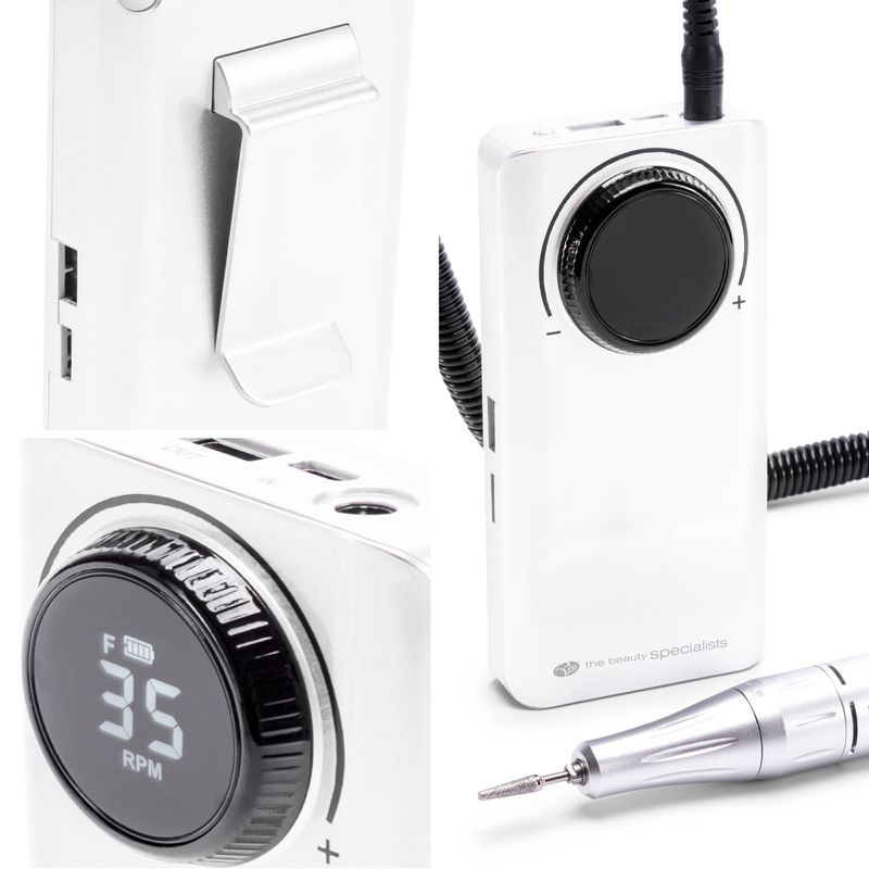 Ingrijire personala si Cosmetice - Aparate & accesorii ingrijire personala - Aparate cosmetice - Aparate pentru manichiura-pedichiura - Freza electrica profesionala pentru unghii RIO NAPE, 35000 rpm, portabila, aluminiu, afisaj LCD - Infinity.ro