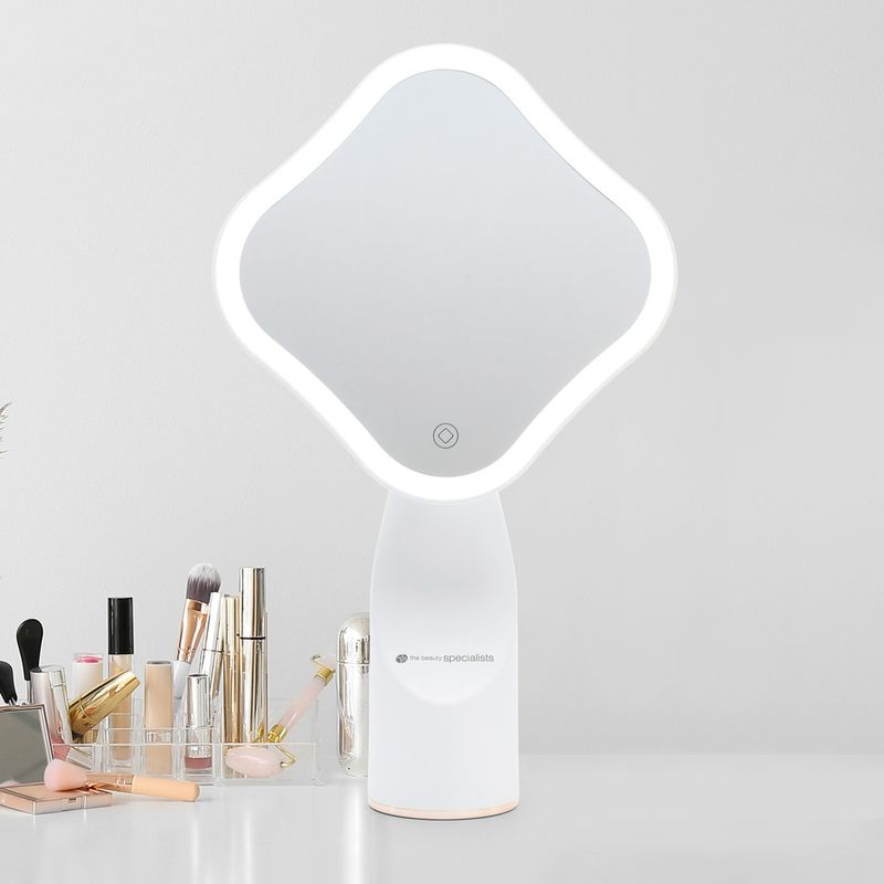 Ingrijire personala si Cosmetice - Machiaj - Oglinzi cosmetice - Oglinda cosmetica RIO MMIF, iluminare LED in inel, rotire 360°, control tactil, 3 setari, autonomie 4 ore, alb - Infinity.ro