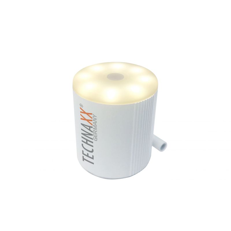 Sport si Outdoor - Ciclism - Accesorii pentru biciclete - Pompe biciclete - Pompa de aer electrica mini Technaxx TX-261, 13.5W, portabila, baterie 1360 mAh, incarcare USB-C, alb - Infinity.ro