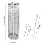 Casa si Gradina - Gradina si terasa - Gratare si accesorii - Accesorii gratare - Cos cilindric pentru gratar cu maner din otel inoxidabil, rezistent la temperaturi ridicate, dimensiuni 30x10cm ABYZ™ - Infinity.ro