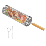 Casa si Gradina - Gradina si terasa - Gratare si accesorii - Accesorii gratare - Cos cilindric pentru gratar cu maner din otel inoxidabil, rezistent la temperaturi ridicate, dimensiuni 30x10cm ABYZ™ - Infinity.ro