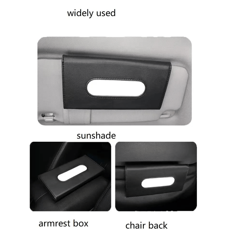 Casa si Gradina - Mobilier - Organizare si depozitare - Cutii depozitare - Suport elegant Servetele pentru parasolarul masinii, piele ecologica, dimensiuni 23x12,5x2,5cm, culoare Negru ABYZ™ - Infinity.ro