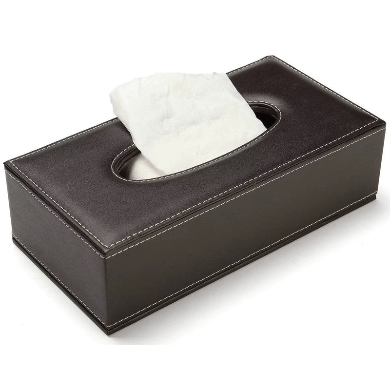 Casa si Gradina - Mobilier - Organizare si depozitare - Cutii depozitare - Cutie pentru Servetele, Piele Ecologica, dimensiuni 24x12x8,5cm, culoare Maro ABYZ™ - Infinity.ro