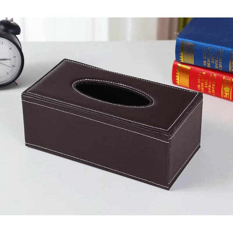 Casa si Gradina - Mobilier - Organizare si depozitare - Cutii depozitare - Cutie pentru Servetele, Piele Ecologica, dimensiuni 24x12x8,5cm, culoare Maro ABYZ™ - Infinity.ro