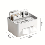 Casa si Gradina - Mobilier - Organizare si depozitare - Cutii depozitare - Cutie pentru servetele cu suport pentru telefon, telecomanda,  multifunctionala, dimensiuni 21x16x12cm, alb/gri  ABYZ™ - Infinity.ro