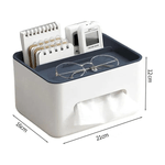 Casa si Gradina - Mobilier - Organizare si depozitare - Cutii depozitare - Cutie pentru servetele cu suport pentru telefon, telecomanda, multifunctionala, dimensiuni 21x16x12cm, alb/albastru ABYZ - Infinity.ro