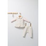 Fashion, accesorii si bijuterii - Copii - Imbracaminte copii - Treninguri si compleuri copii - Set 3 piese: pantaloni, bluzita si vestuta eleganta pentru bebelusi Paris Love, Tongs baby (Culoare: Vernil, Marime: 6-9 luni) - Infinity.ro