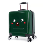 Sport si Outdoor - Articole de voiaj - Trolere - Troler calatorie pentru copii, personalizabil, model Easy Trip, 48x38x24 cm, roti 360, culoare verde ABYZ™ - Infinity.ro