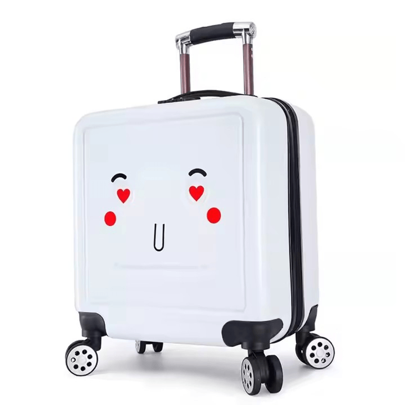 Sport si Outdoor - Articole de voiaj - Trolere - Troler calatorie pentru copii, personalizabil, model Easy Trip, 48x38x24 cm, roti 360, culoare alb ABYZ™ - Infinity.ro