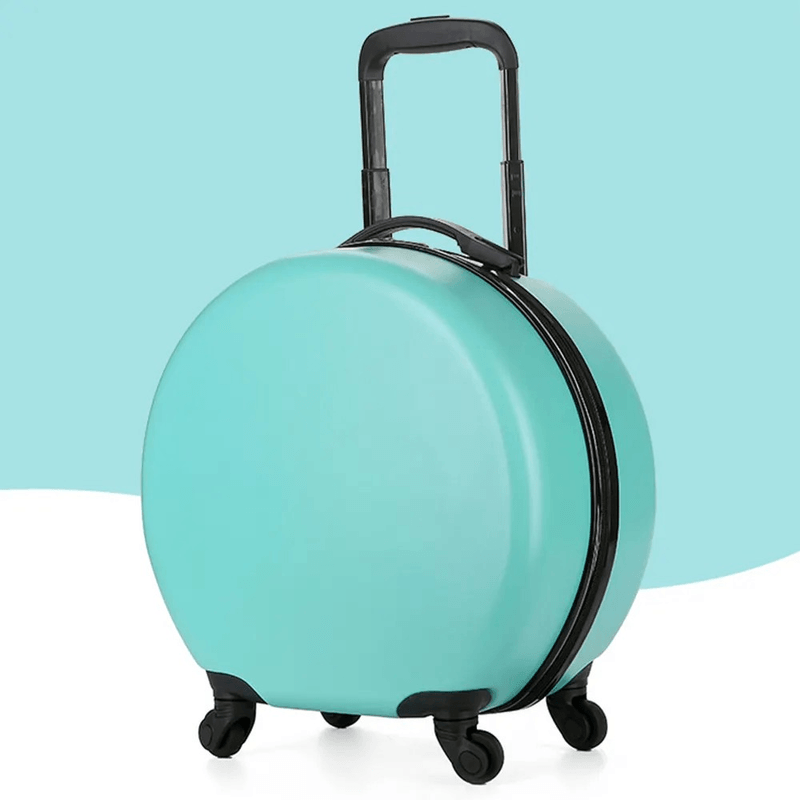 Sport si Outdoor - Articole de voiaj - Trolere - Troler calatorie pentru copii, rotund,  model Easy Trip, 38x20x38 cm, roti 360, culoare albastru ABYZ™ - Infinity.ro