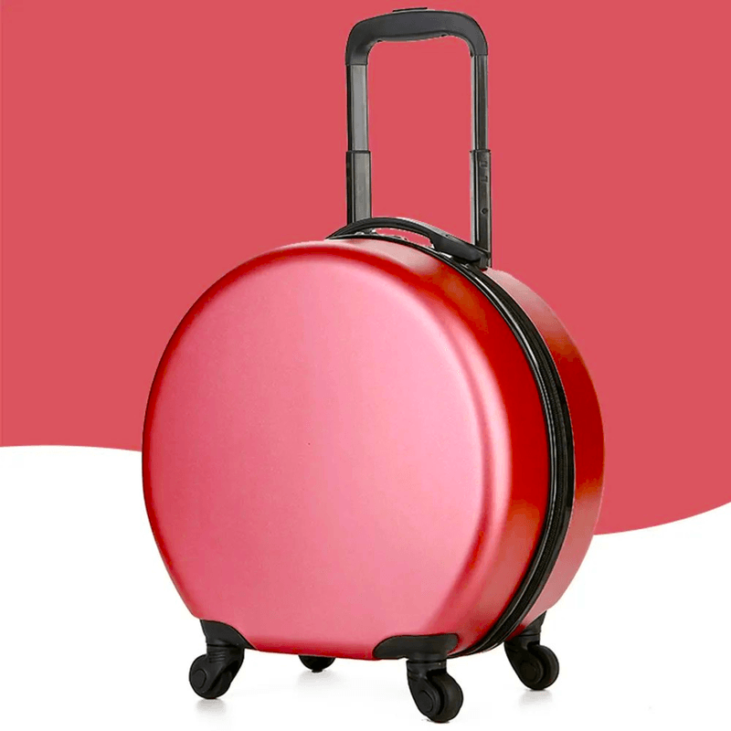 Sport si Outdoor - Articole de voiaj - Trolere - Troler calatorie pentru copii, rotund,  model Easy Trip, 38x20x38 cm, roti 360, culoare rosu ABYZ™ - Infinity.ro