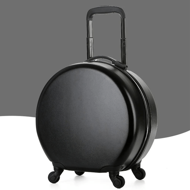 Sport si Outdoor - Articole de voiaj - Trolere - Troler calatorie pentru copii, rotund,  model Easy Trip, 38x20x38 cm, roti 360, culoare negru ABYZ™ - Infinity.ro