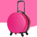 Sport si Outdoor - Articole de voiaj - Trolere - Troler calatorie pentru copii, rotund,  model Easy Trip, 38x20x38 cm, roti 360, culoare roz ABYZ™ - Infinity.ro