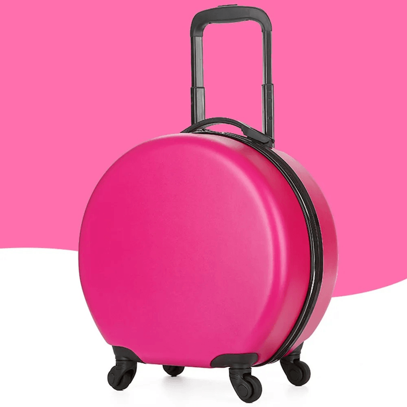 Sport si Outdoor - Articole de voiaj - Trolere - Troler calatorie pentru copii, rotund,  model Easy Trip, 38x20x38 cm, roti 360, culoare roz ABYZ™ - Infinity.ro